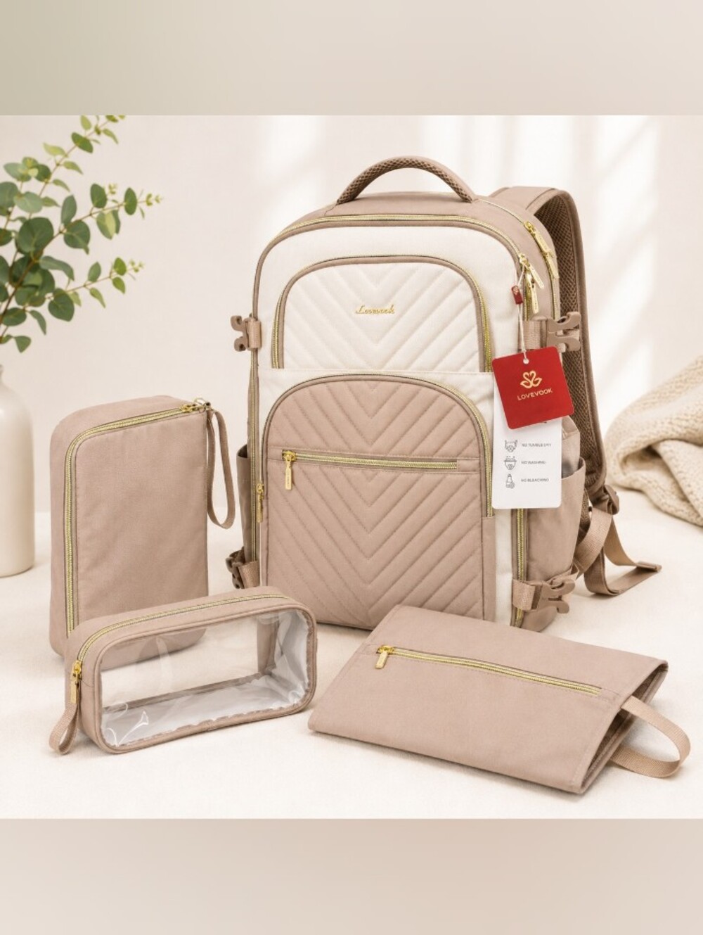 LOVEVOOK XL Diaper Bag Backpack Travel Set Large Capacity NWT